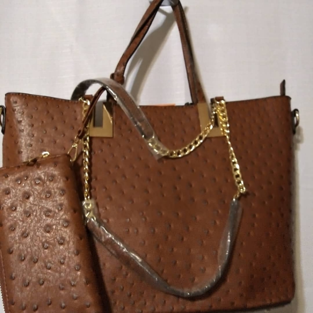 Womens Ostrich Inspired Shoulder Purse